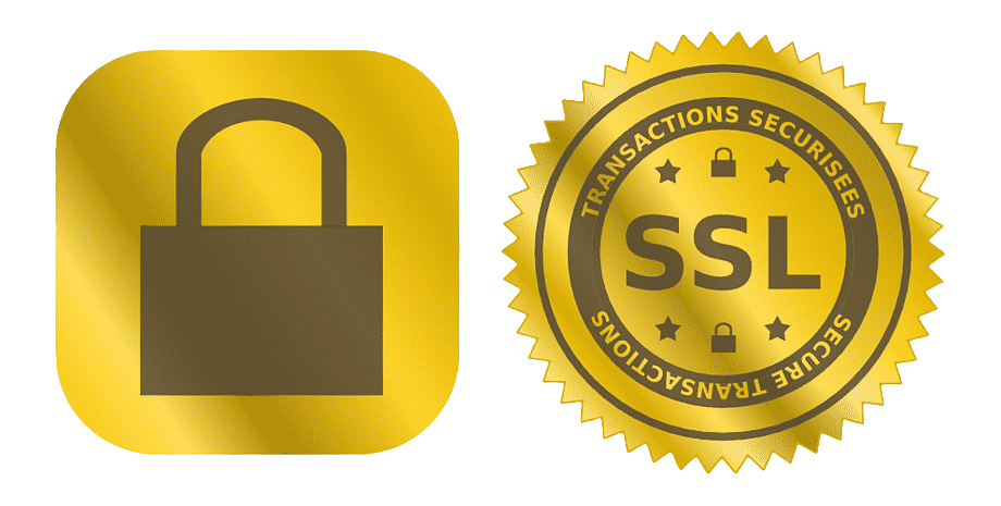 Selos de certificação e credenciais.